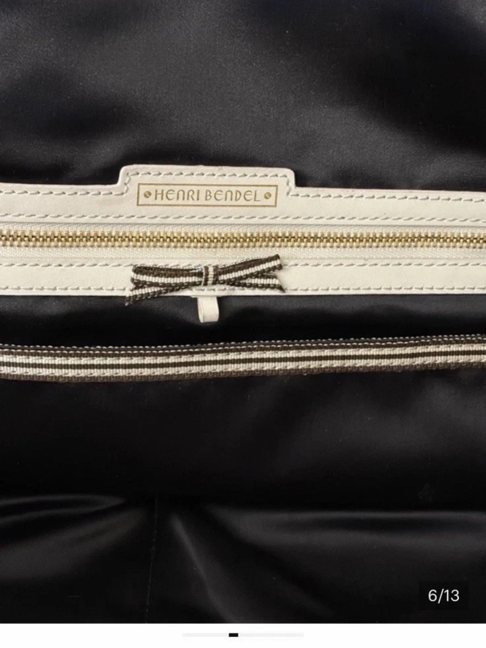 Henri Bendel Croc-Embossed Leather Satchel Olive/Black - Picture 6 of 15